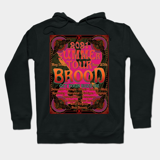 Brood X 2021 Summer Tour Hoodie by SunGraphicsLab